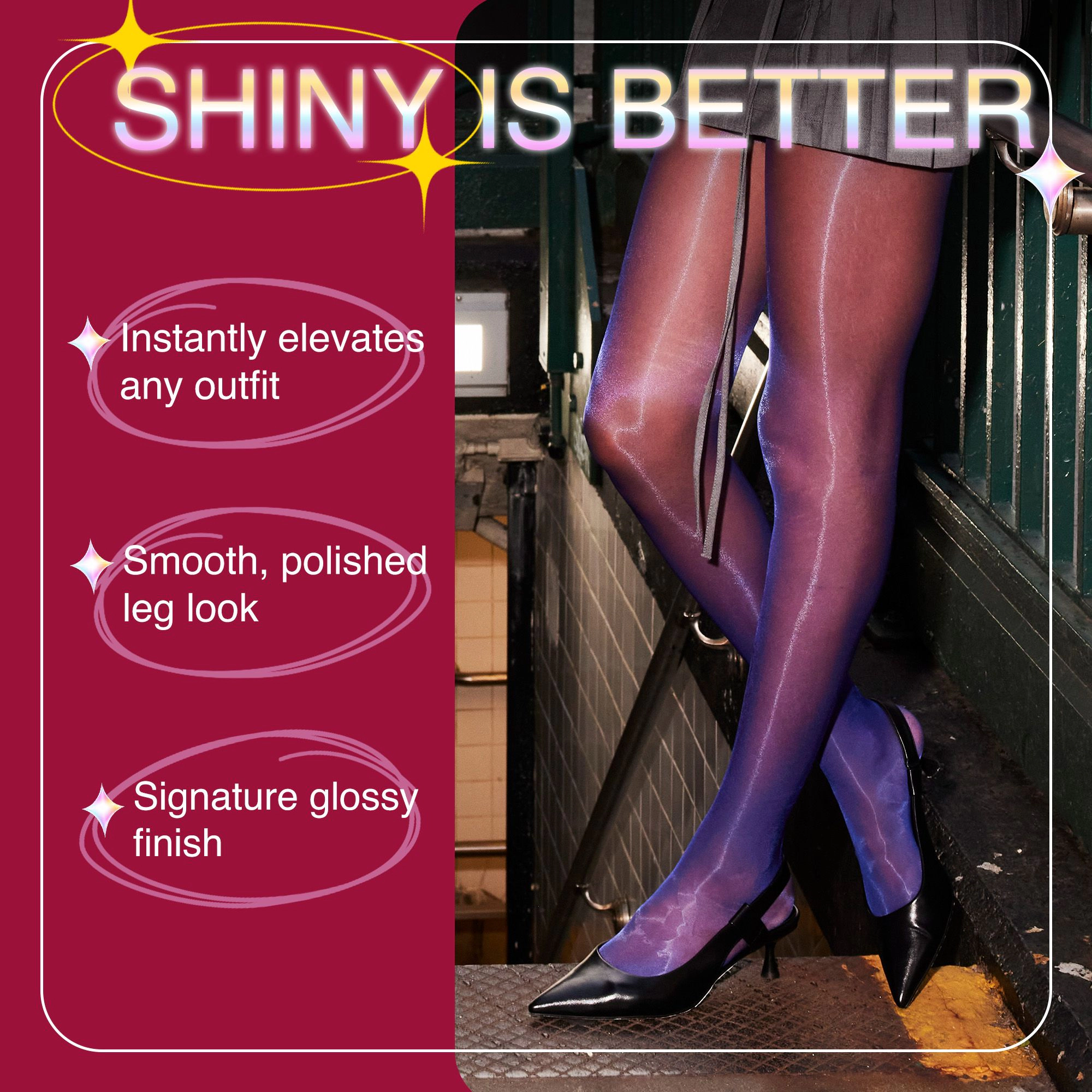 LECHERY Women's Sheer Tights Lustrous Silky Shiny 20 Denier High Waist Stocking Panty Hose Nylons