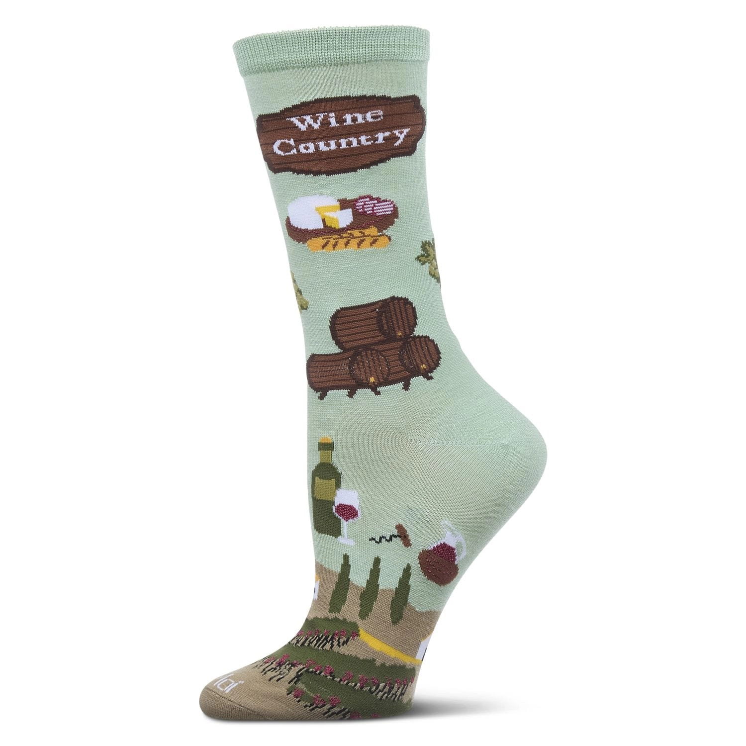 MeMoi Women's Wine Country Rayon From Bamboo Crew Socks