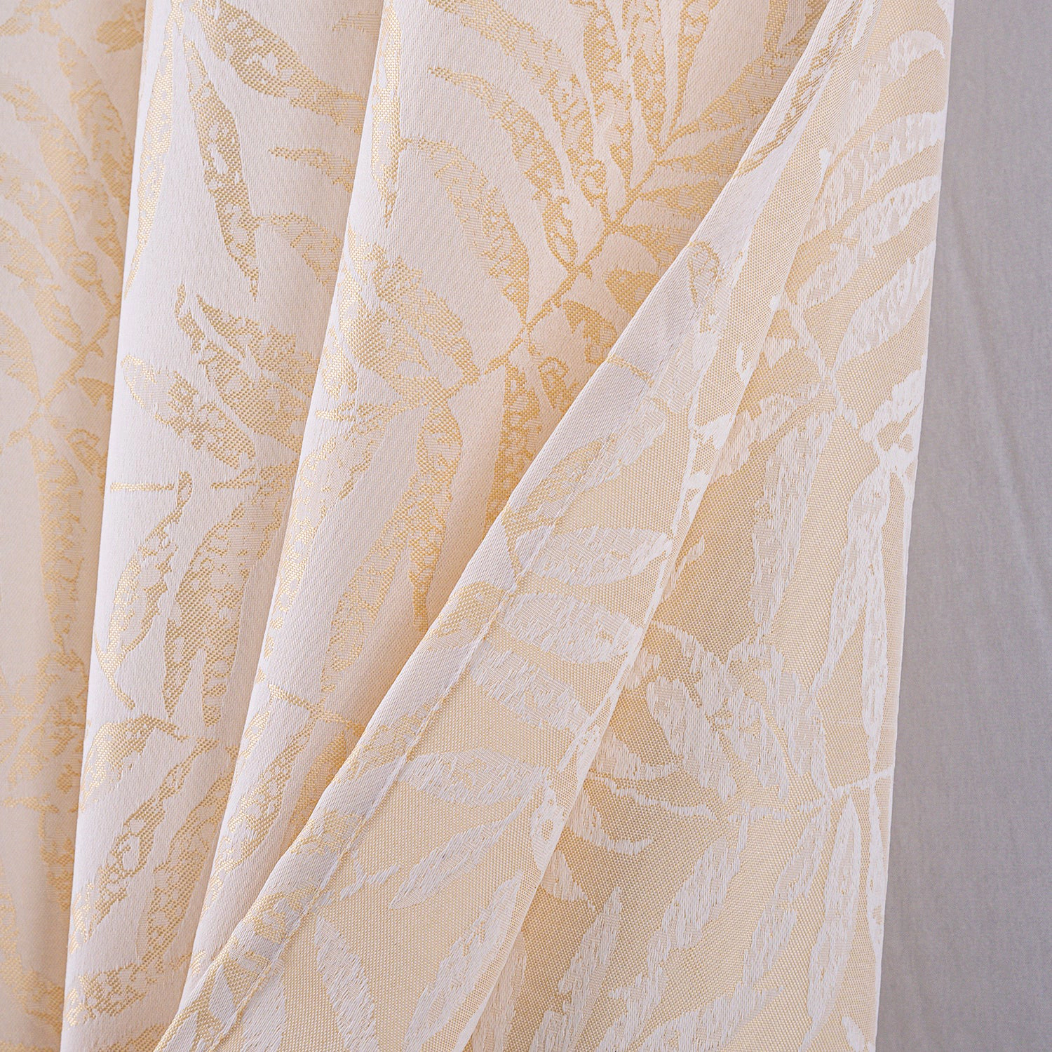 RT Designers Collection 100% Polyester 140 GSM Liana Jacquard Grommet Curtain Panel 54" x 84" Beige