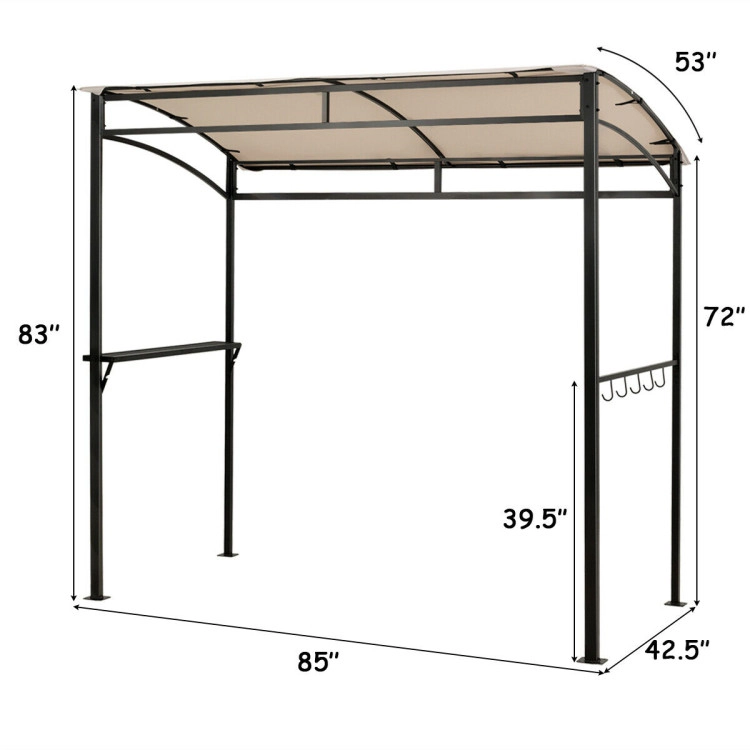 Hivvago Grill Gazebo With Serving Shelf And Storage Hooks