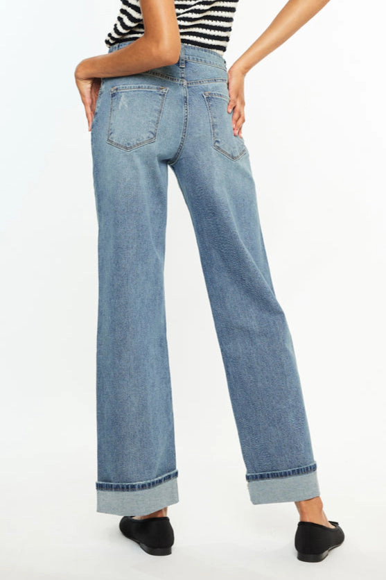 KanCan Women's Essentials High Rise Wide Jeans Bellen