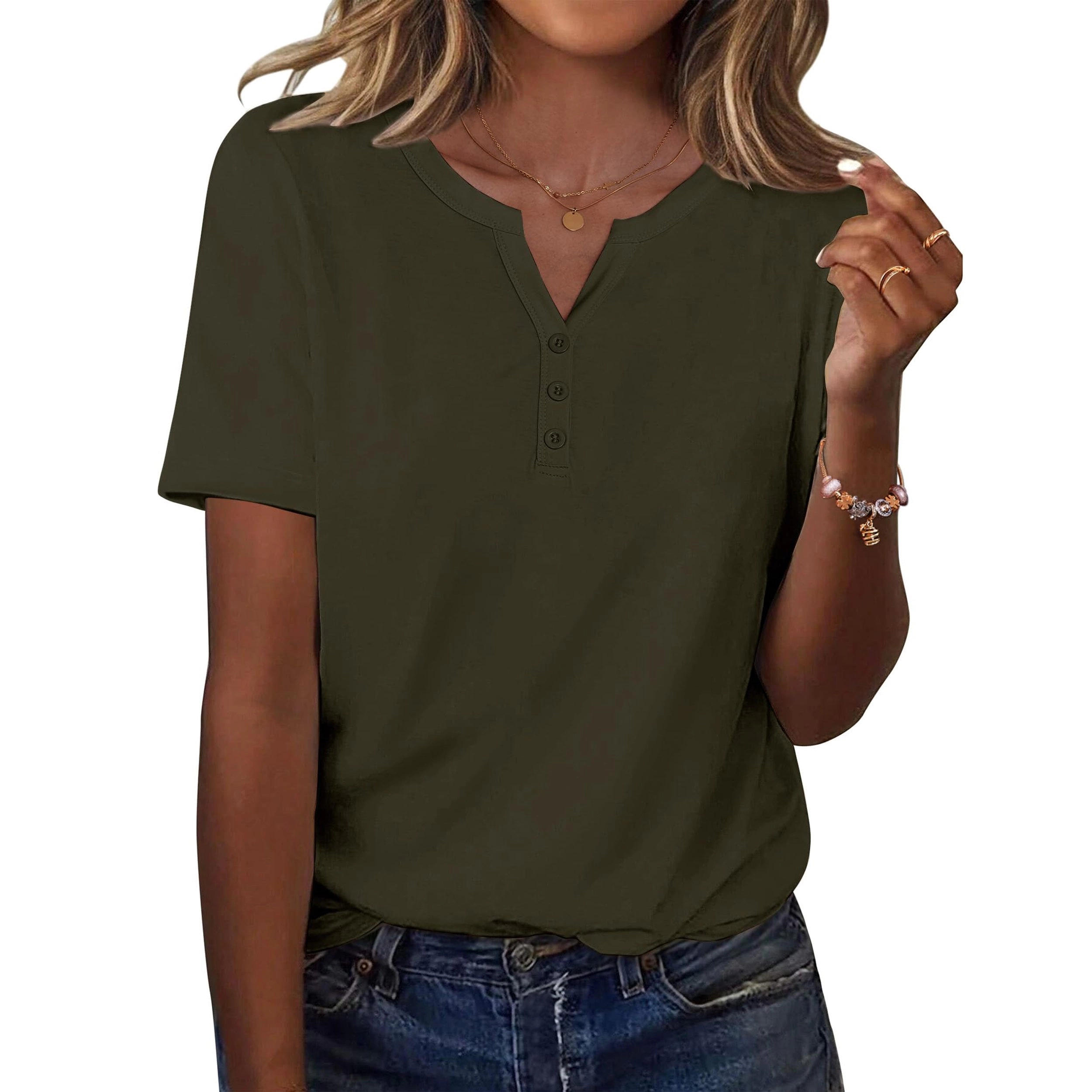 Zeagoo Women Crew Neck Short Sleeve T Shirt