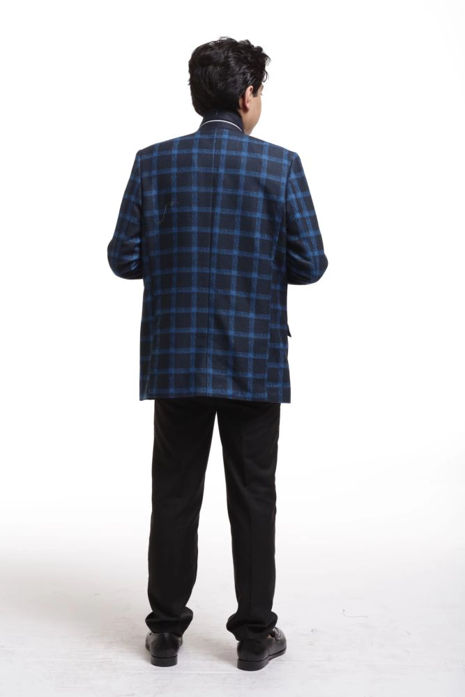 Elie Balleh Boys Slim Fit Wild Plaid Jacket
