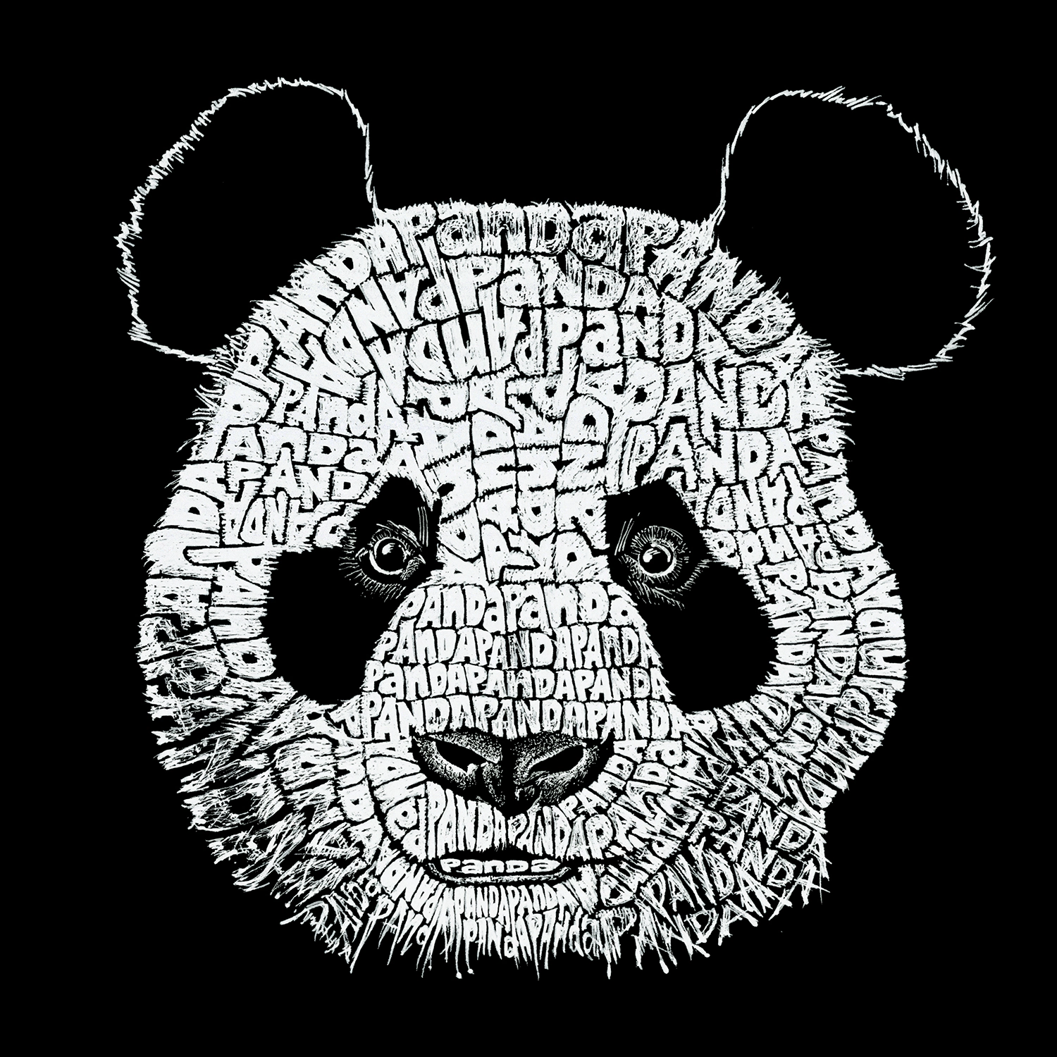 LA Pop Art Panda - Men's Word Hooded Sweatshirt