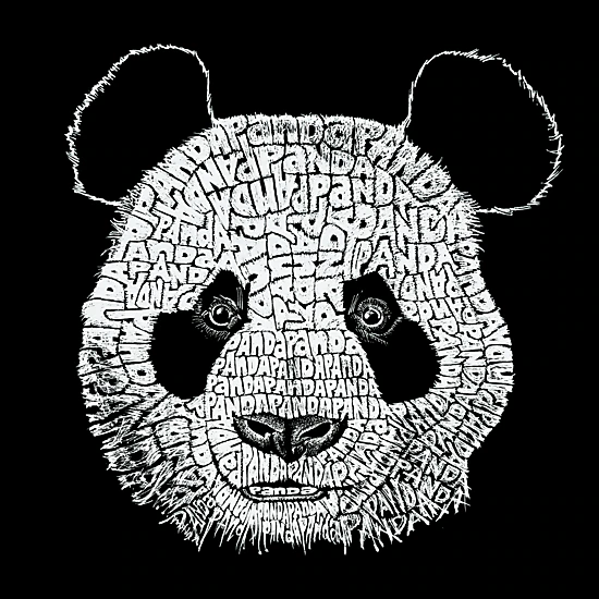 LA Pop Art Men's Word Art T-Shirt - Panda