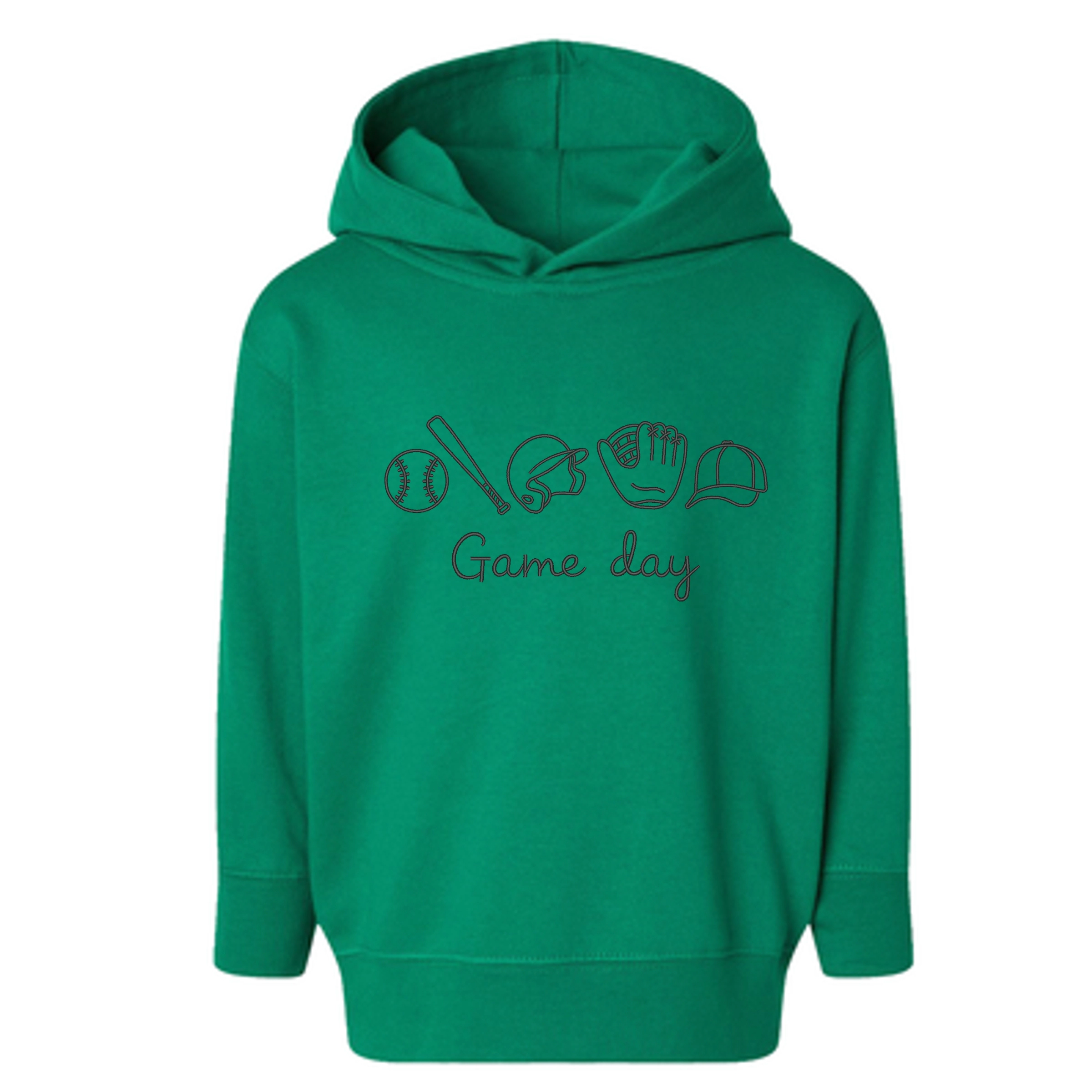 The Juniper Shop - Embroidered Baseball Game Day Icons Toddler Hoodie