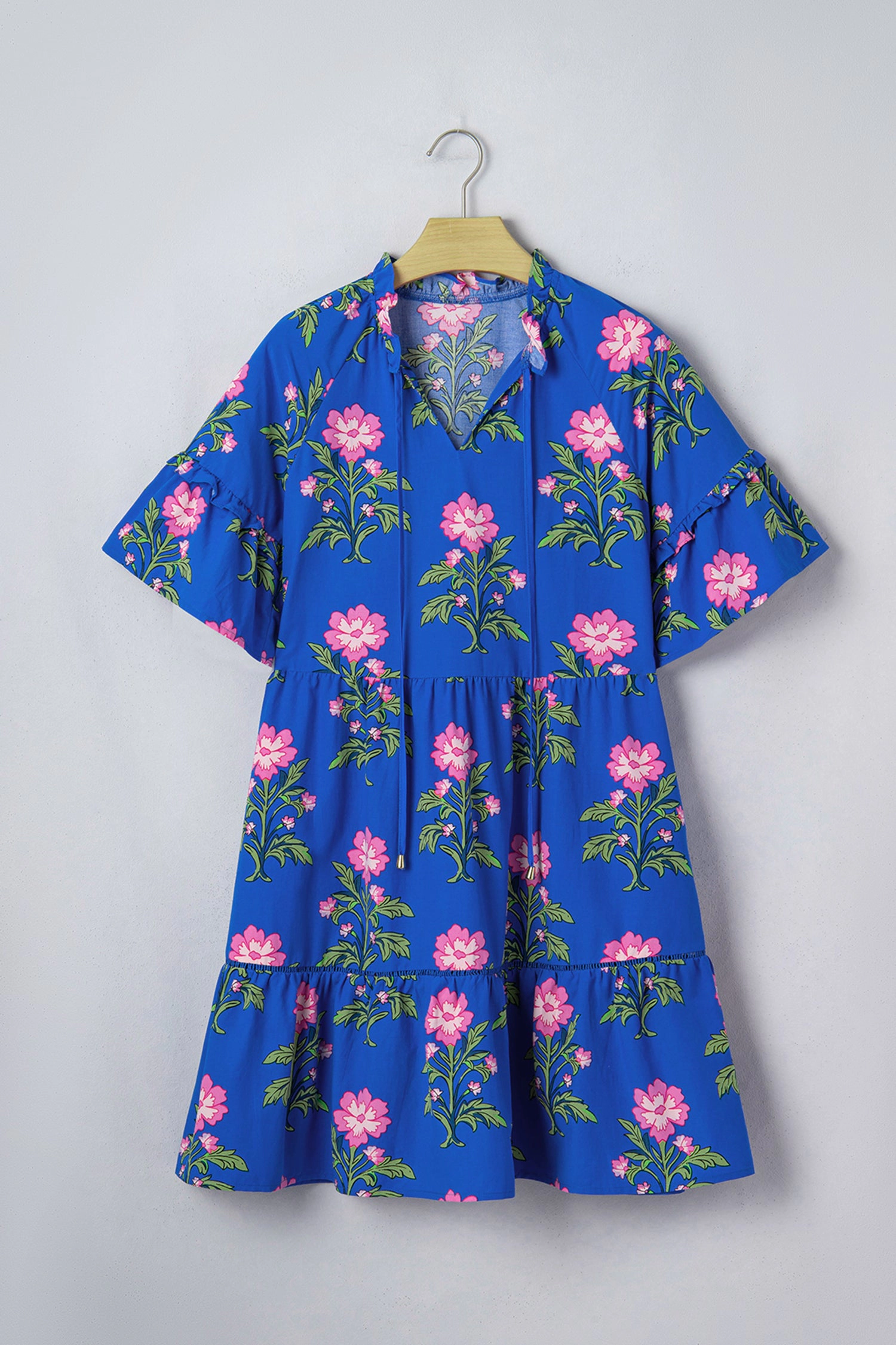 Threaded Pear Womens Lillian Sleeve Loose Flower Dress