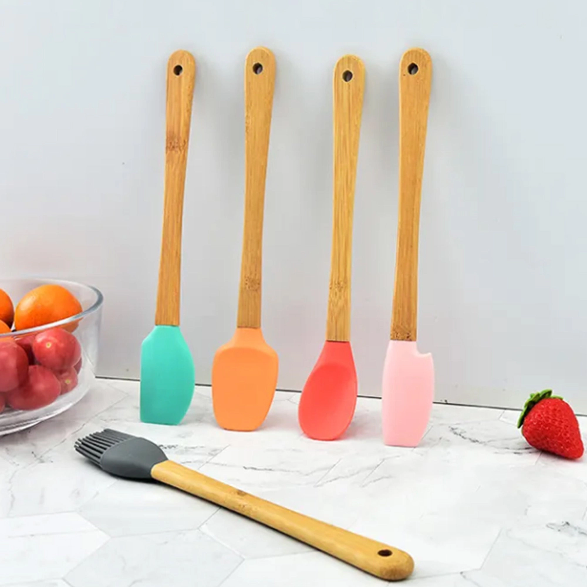 Cheer Collection 5-Piece Silicone Spatula Set