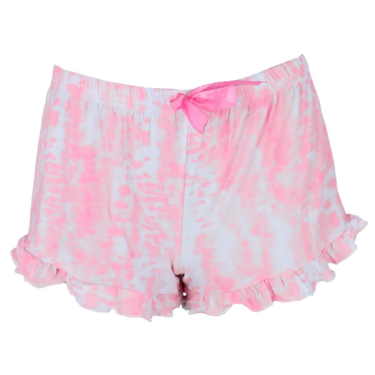 Not a Morning Person Women's Pink Ribbon Tie-Dye Short Sleeve and Set