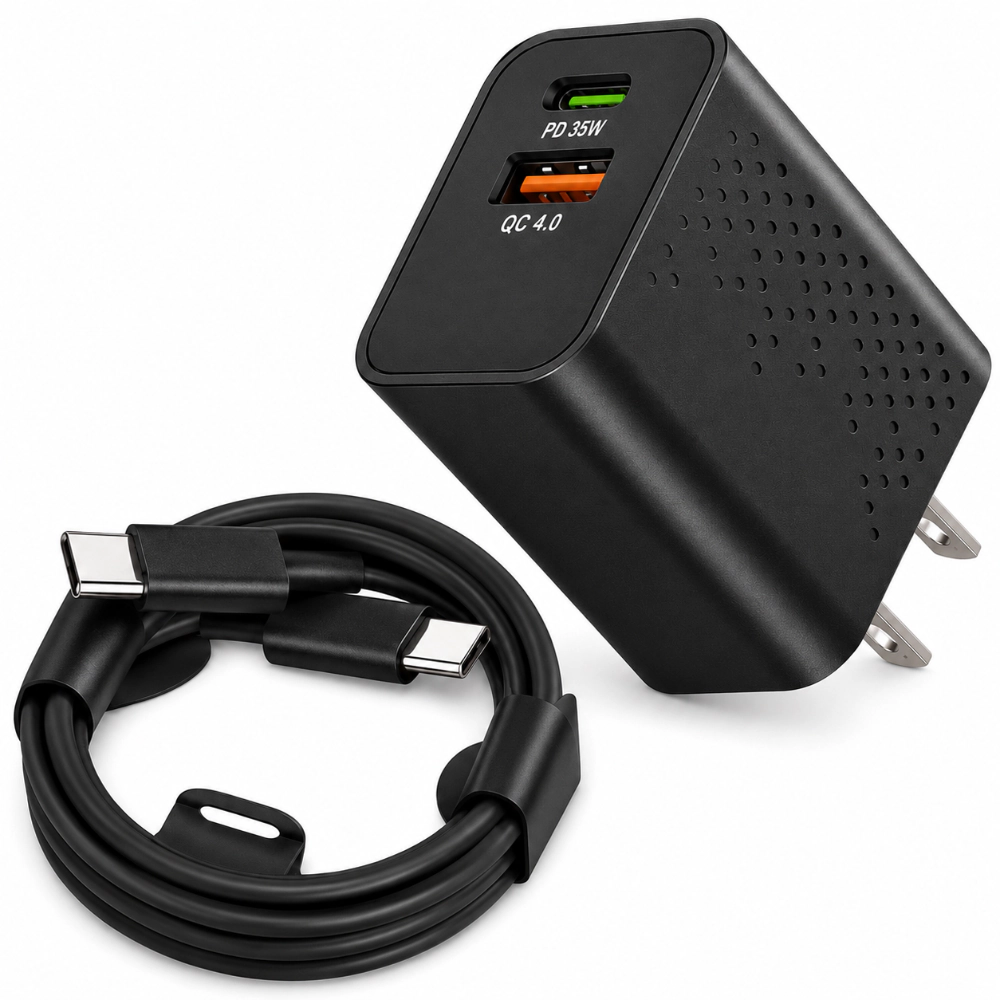 Qixxronics 3FT USB Type C Cable 35W USB-C Fast Charger for Samsung Galaxy, OnePlus, LG, HTC, Google Pixel, Android Phone