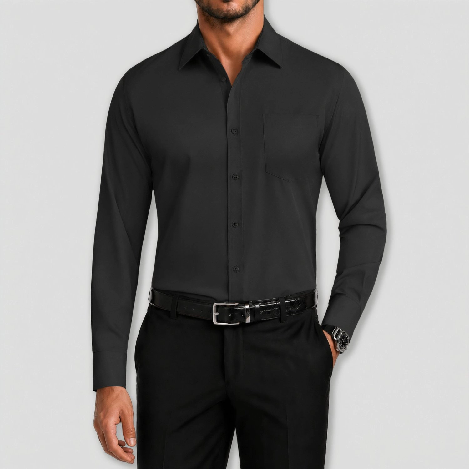 COOFANDY Mens Long Sleeve Dress Shirt Point Collar Button Up Casual Shirts