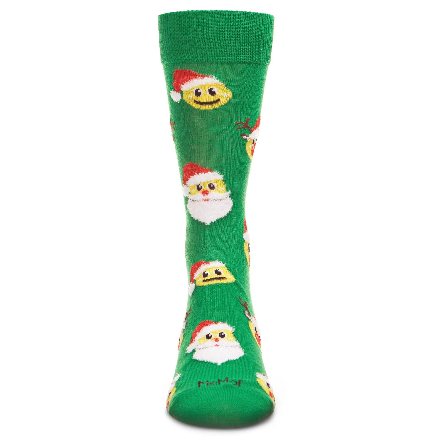 MeMoi Men's Smiley Face Santa Holiday Novelty Crew Socks