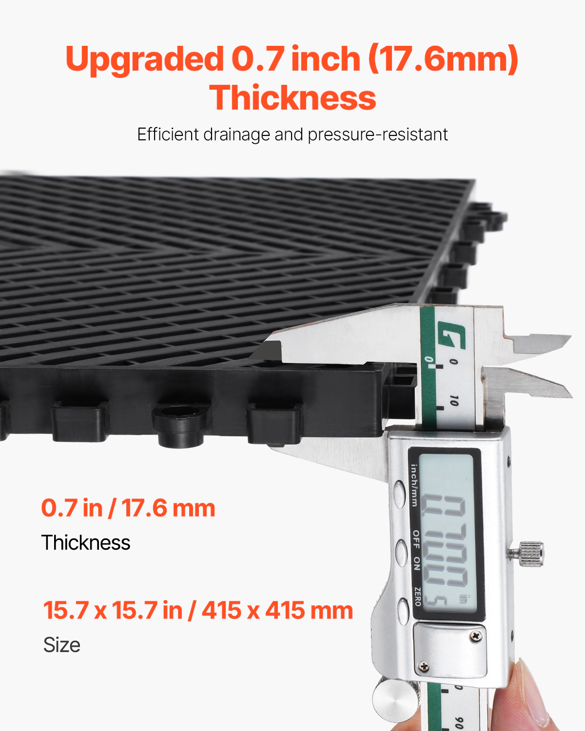 HONGGE Interlocking Drainage Mat Modular Interlocking Cushion Splicing Drainage Mats Non-Slip PP Drainage Floor Tile