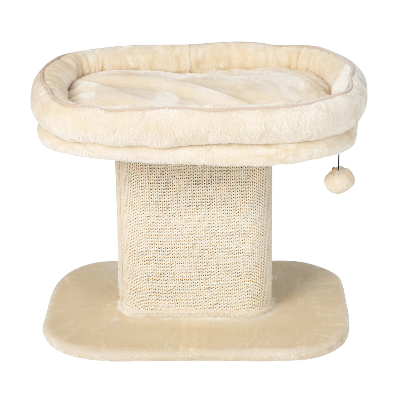 SUGIFT 19.5-in Beige Modern Cat Tree Tower with 22.5-in Plush Perch and Sisal Scratch Plate 23-in Base W