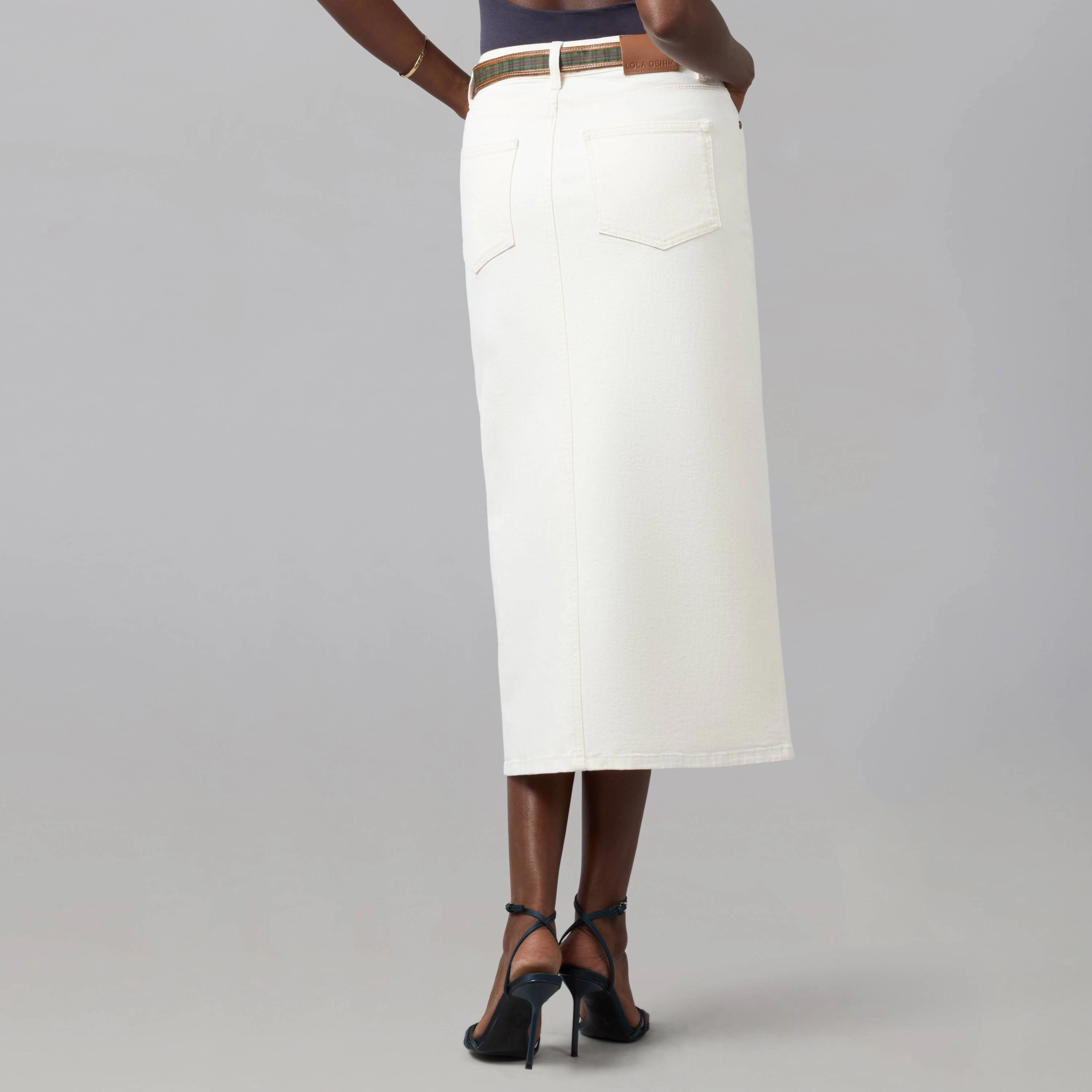 Lola Denim Womens Halston High Rise Maxi Skirt