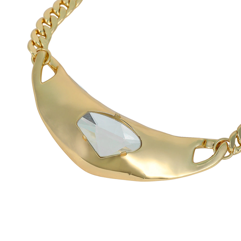 SOHI Women's The Petra-Chain Collar Necklace - California Gold