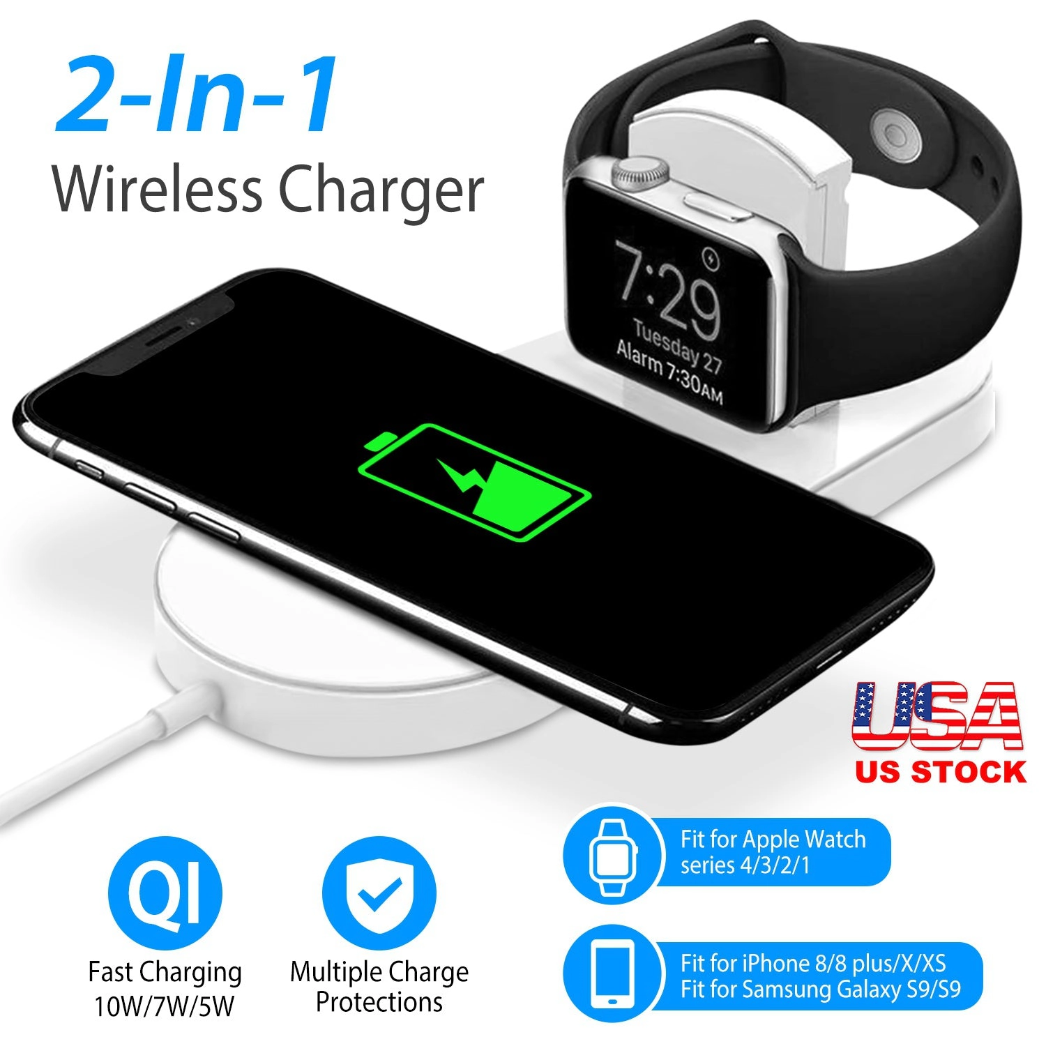 GBruno 2-in-1 Wireless Charger For Phone And Watch