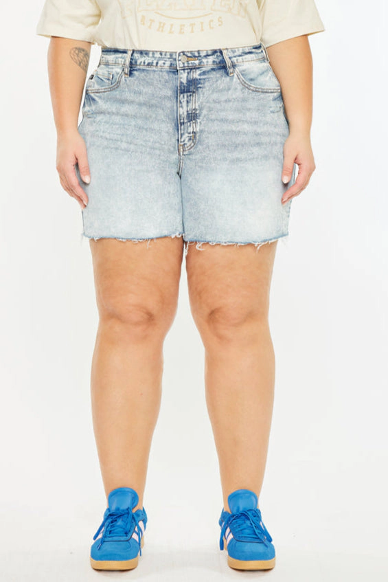 KanCan Women's Plus Essentials 90's High Rise Shorts Lina