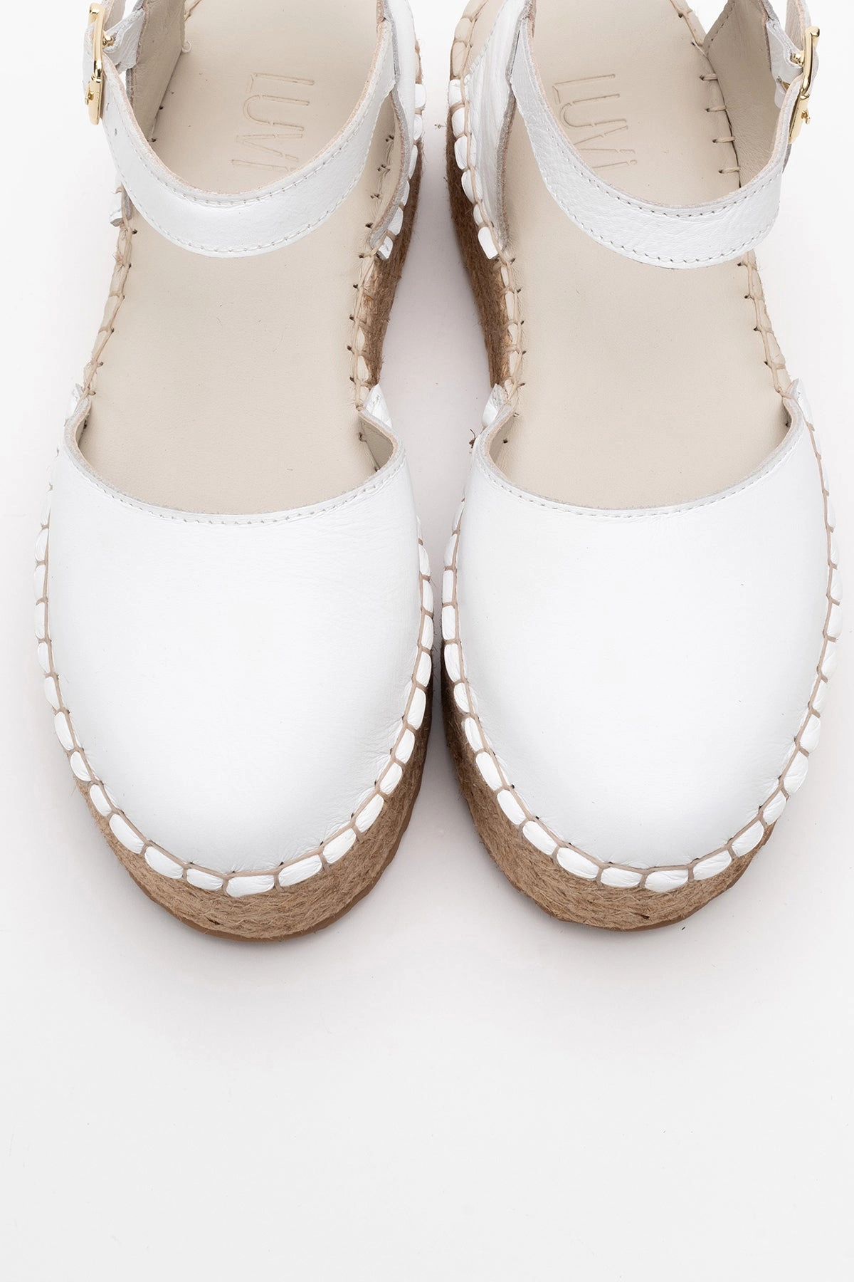 Forever & Always Womens Viba Leather Esprarille Platform Wedge Sandalss