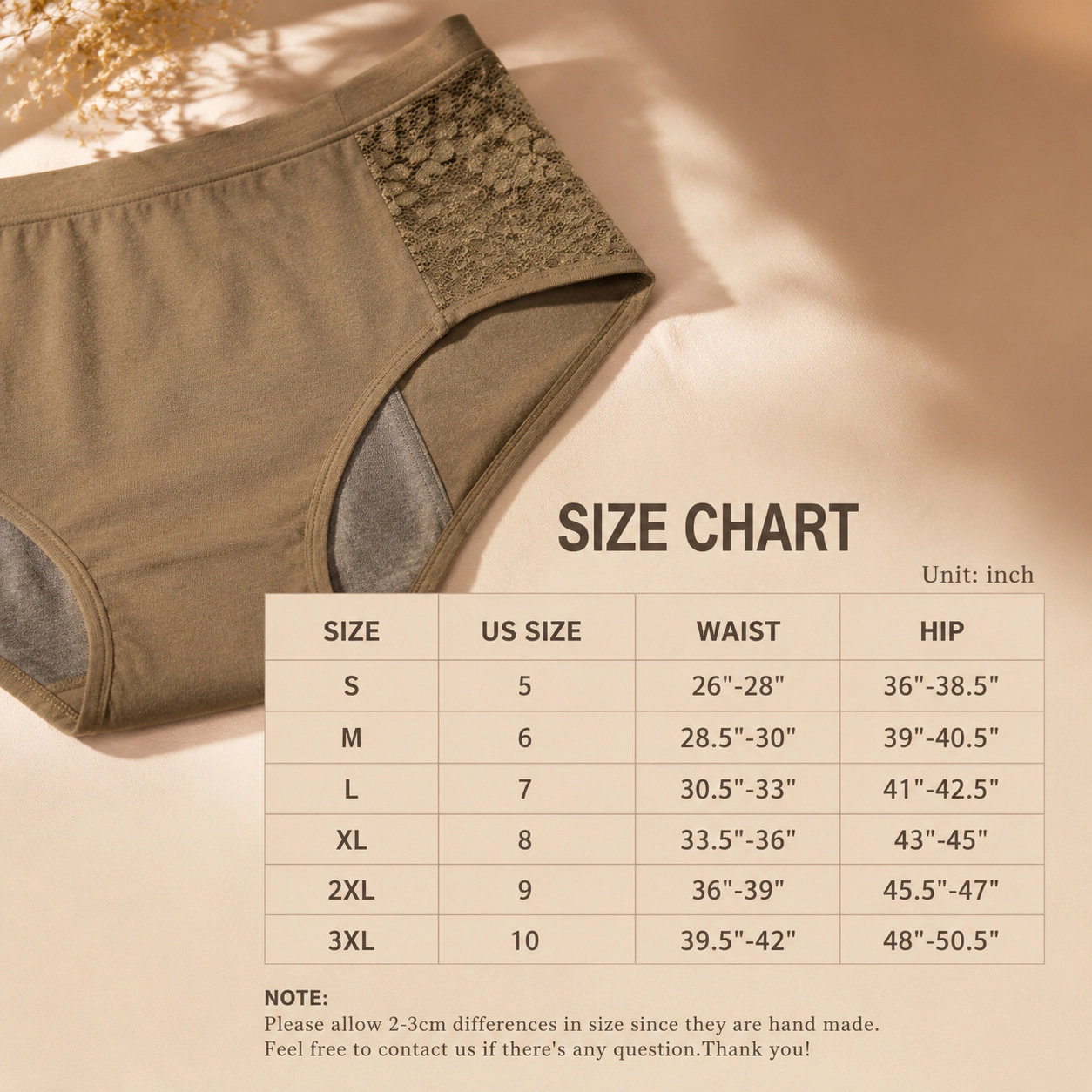 WZK Womens 5-Pack High Waisted Cotton Tummy Control Full Coverage Briefs Panties