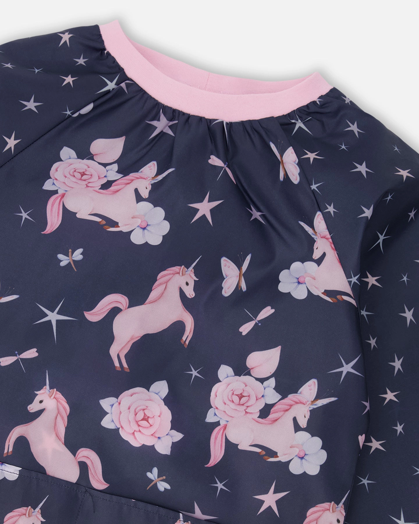 Deux par Deux Boys Water-Resistant Raglan Sleeve Unicorn Print Apron
