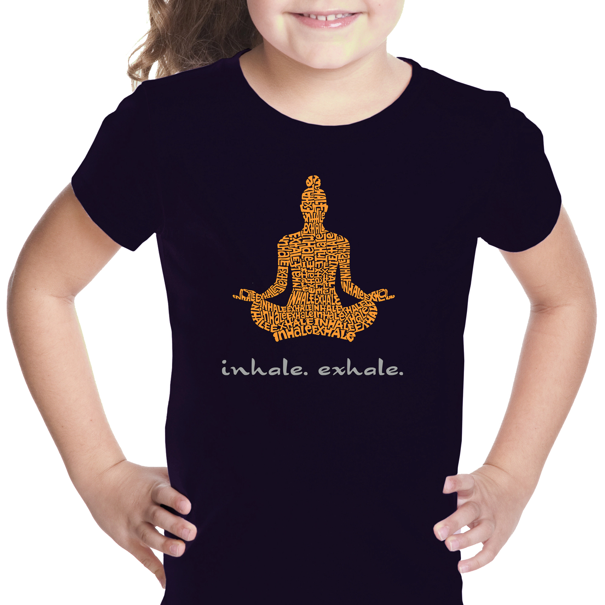 LA Pop Art Girls Word T-Shirt - Inhale Exhale
