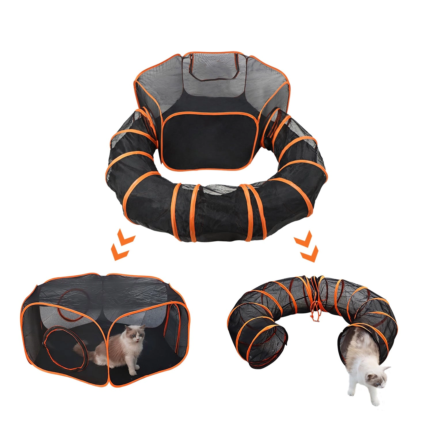 GBruno 2-in-1 Foldable Pet Play Tent With Tunnel