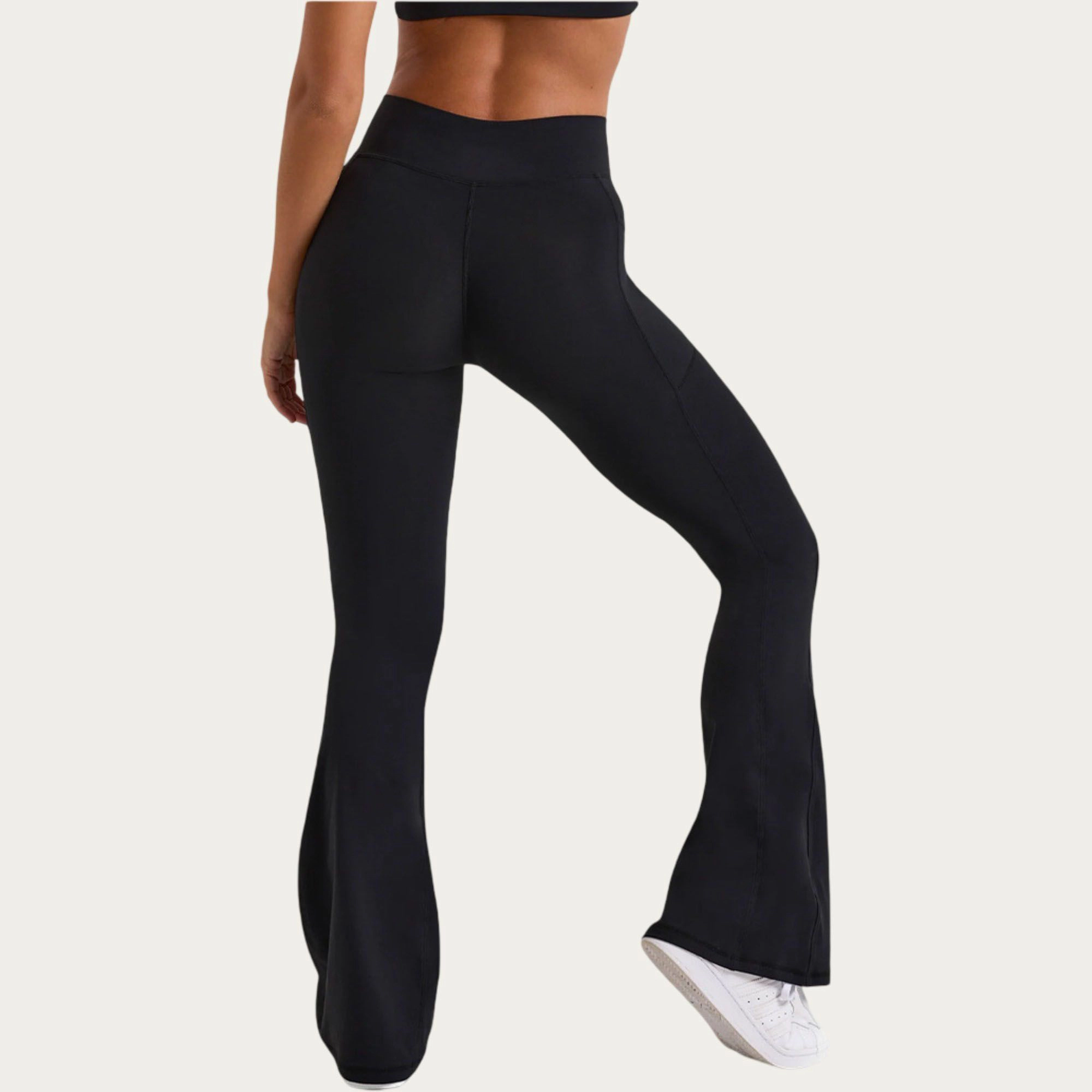 Anna-Kaci Active Women's V Waist Flare Yoga Pants with Cross Front High Stretch Fit Athletic Workout Leggings