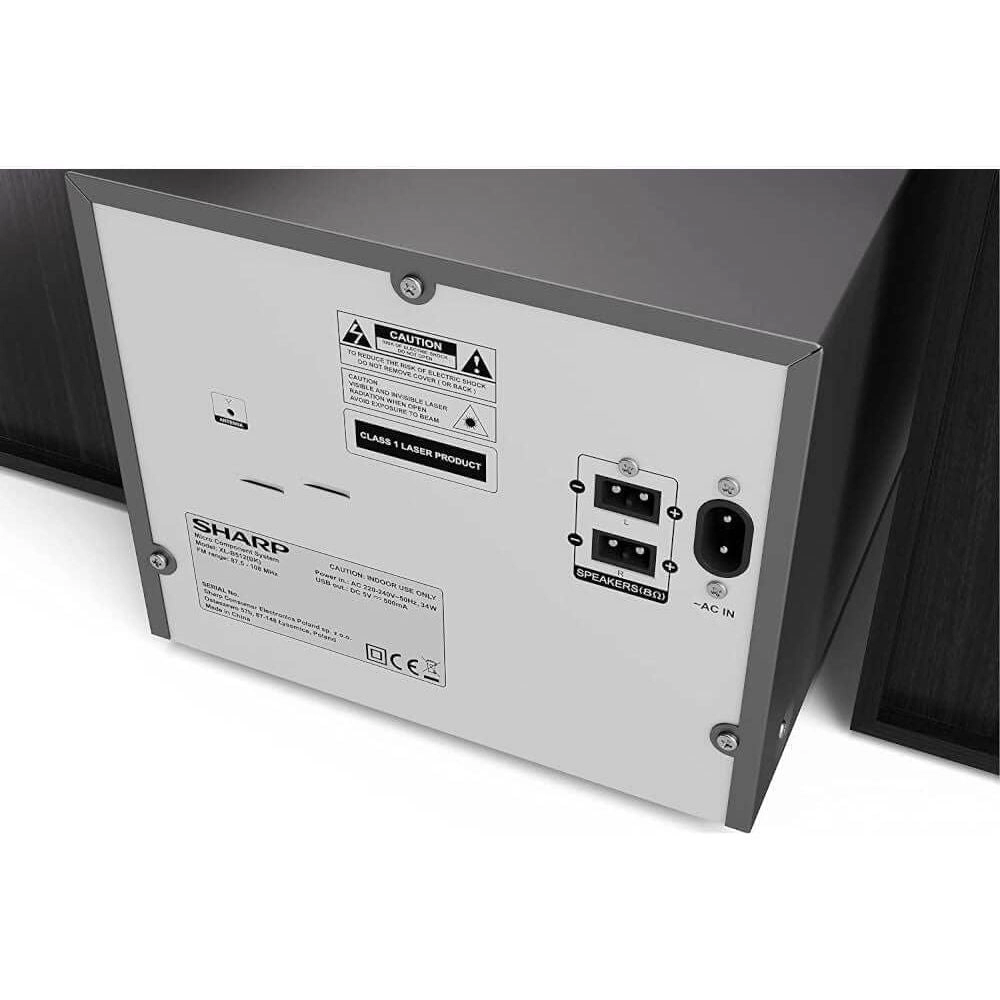 SHARP XL-B512 Micro Component Bluetooth CD Player with Wood Speakers, USB, FM, 5-Disc Carousel