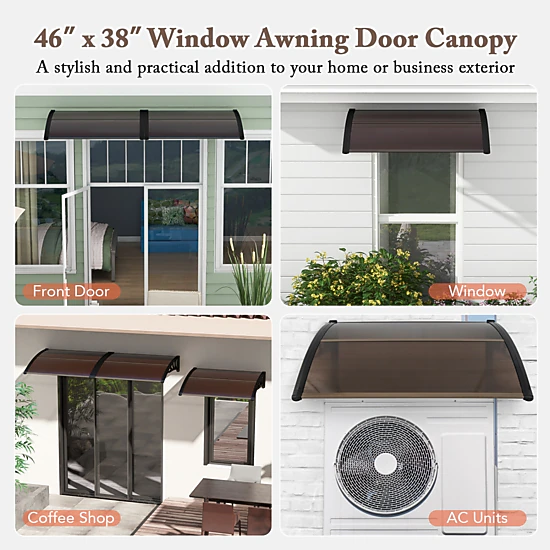 Hivvago Outdoor Door Canopy with Window Awning