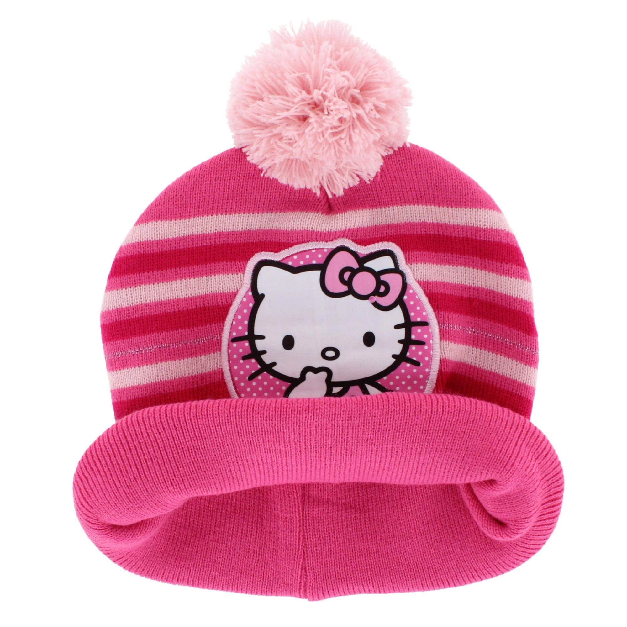 Textiel Trade Girl's Sanrio Hello Kitty Striped Winter Beanie Hat