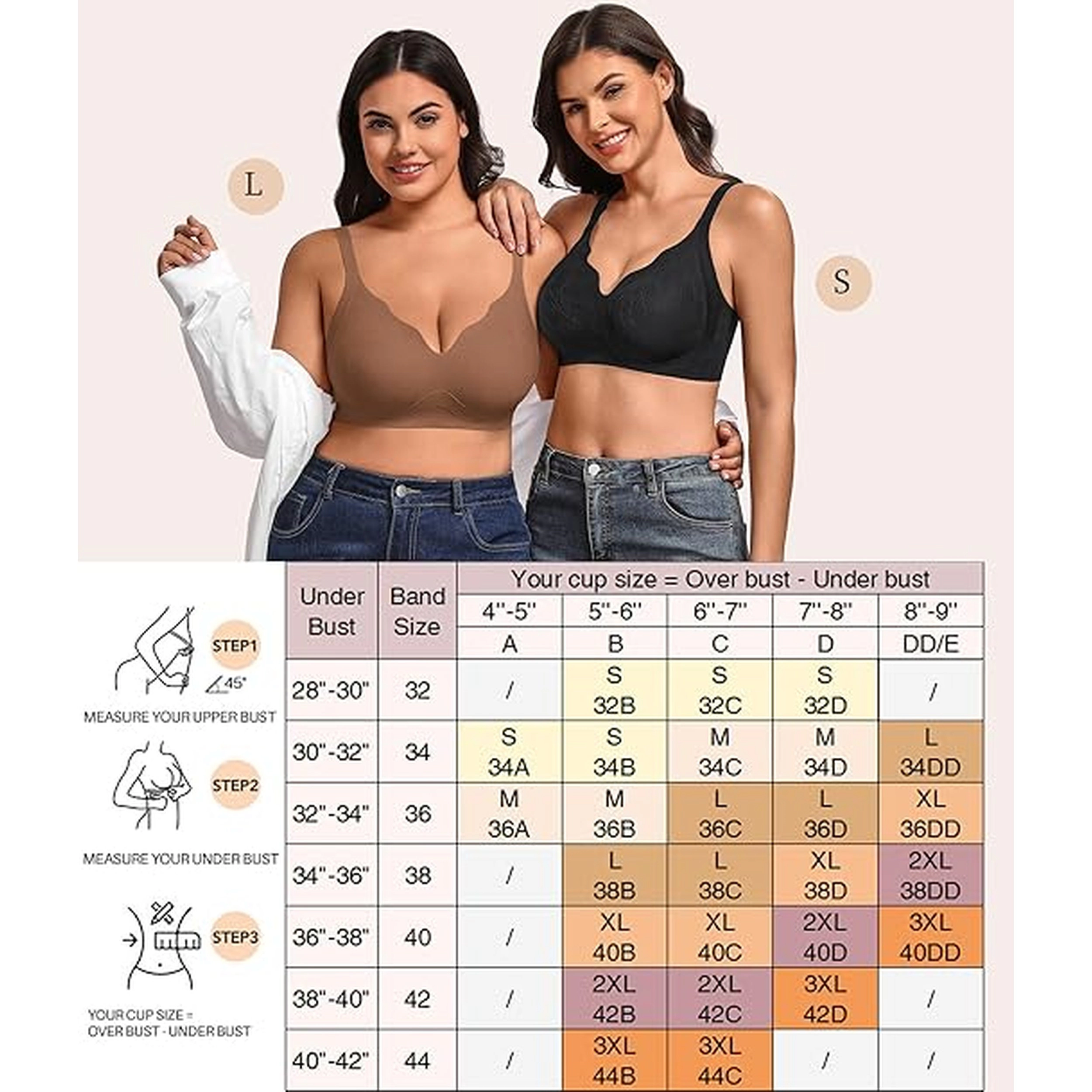 Avidlove Women's Jelly Seamless Scalloped V Neck Wireless Bra
