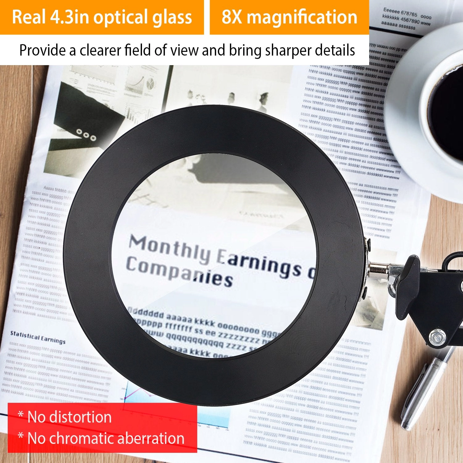 GBruno 2-in-1 LED Magnifier Desk Lamp With Clamp