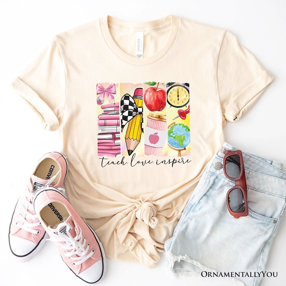 OrnamentallyYou Womens Teach Love Inspire T-Shirt