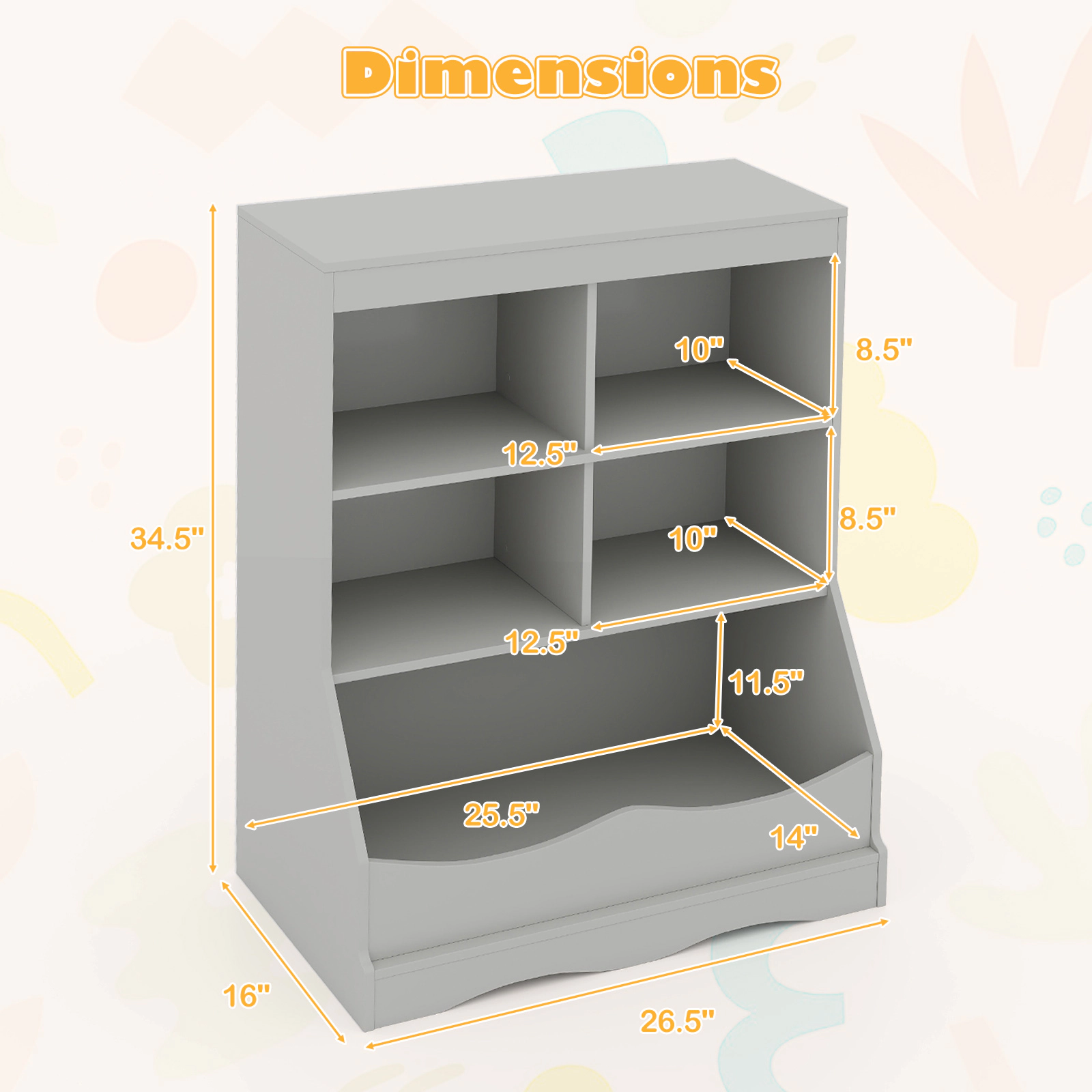 Hivvago Multi-Functional Children’s Bookcase with Open Shelving