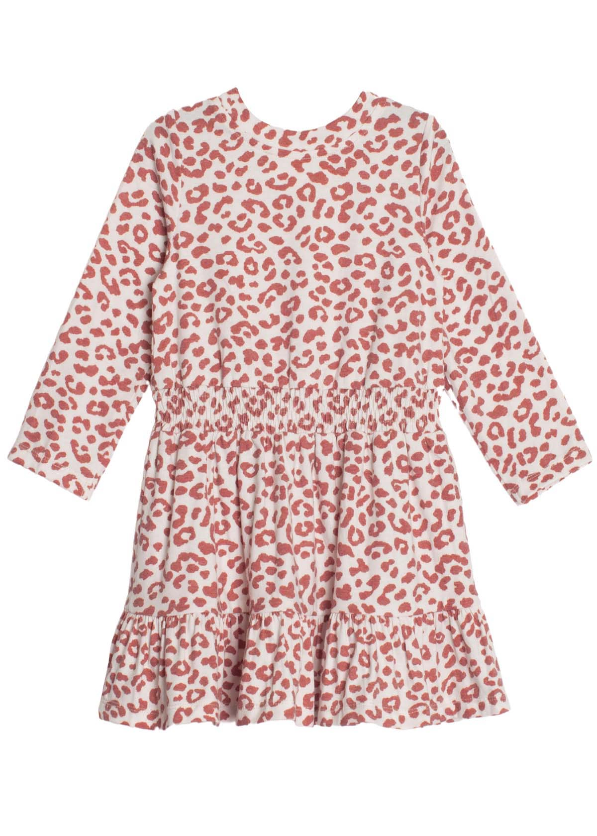 Mabel and Honey Amber Knit Red Leopard Toddler Dress