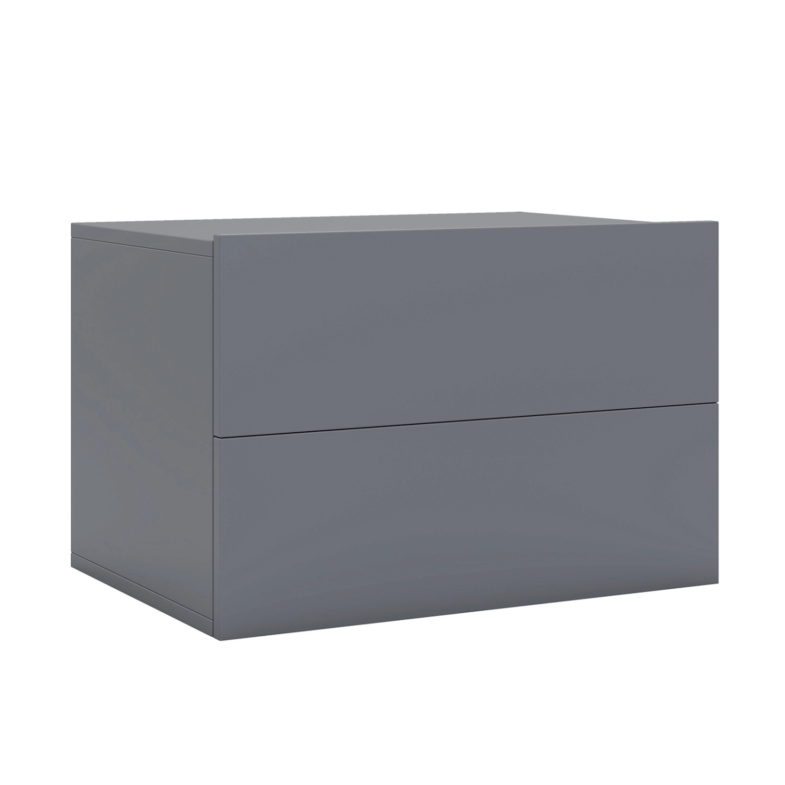 SUGIFT Floating 2-Drawer Nightstand with Wall Mounting 16.5-in W 12-in D 11.5-in H in Gray