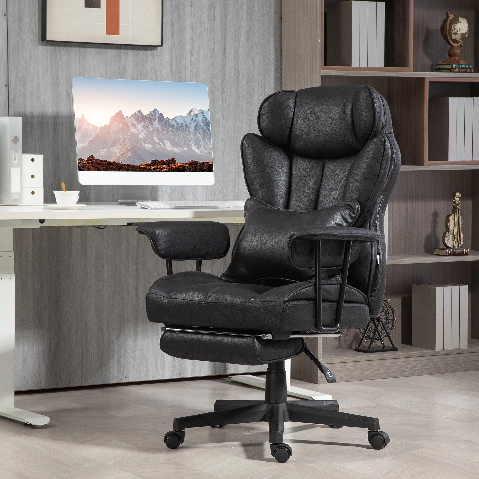 Platinum-Level Office Chairs Massage Executive Office Chair Big And Tall With Heat 6 Vibration Points Lumbar Support