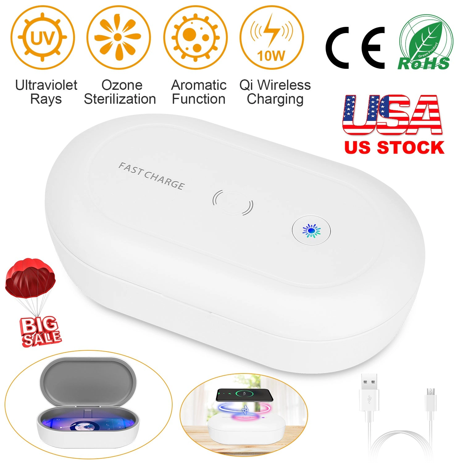 GBruno UV Sanitizer Box With Wireless Charging