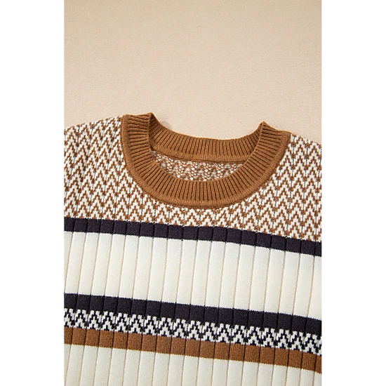 Threaded Pear Women's Avery Ribbed Trim Slim Sweater