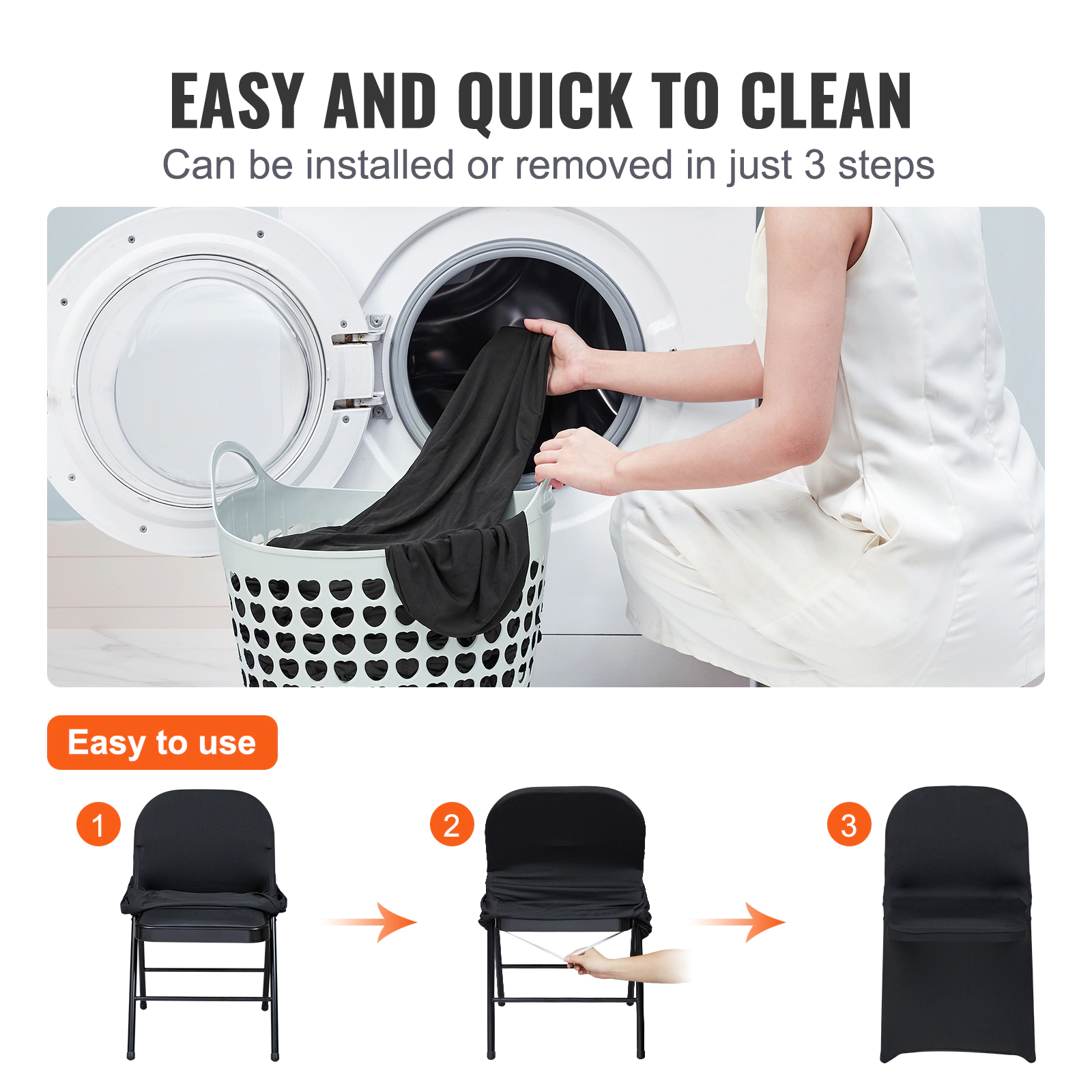 HONGGE Stretch Spandex Chair Covers, Slipcovers for Wedding, Party, Dining and Banquet