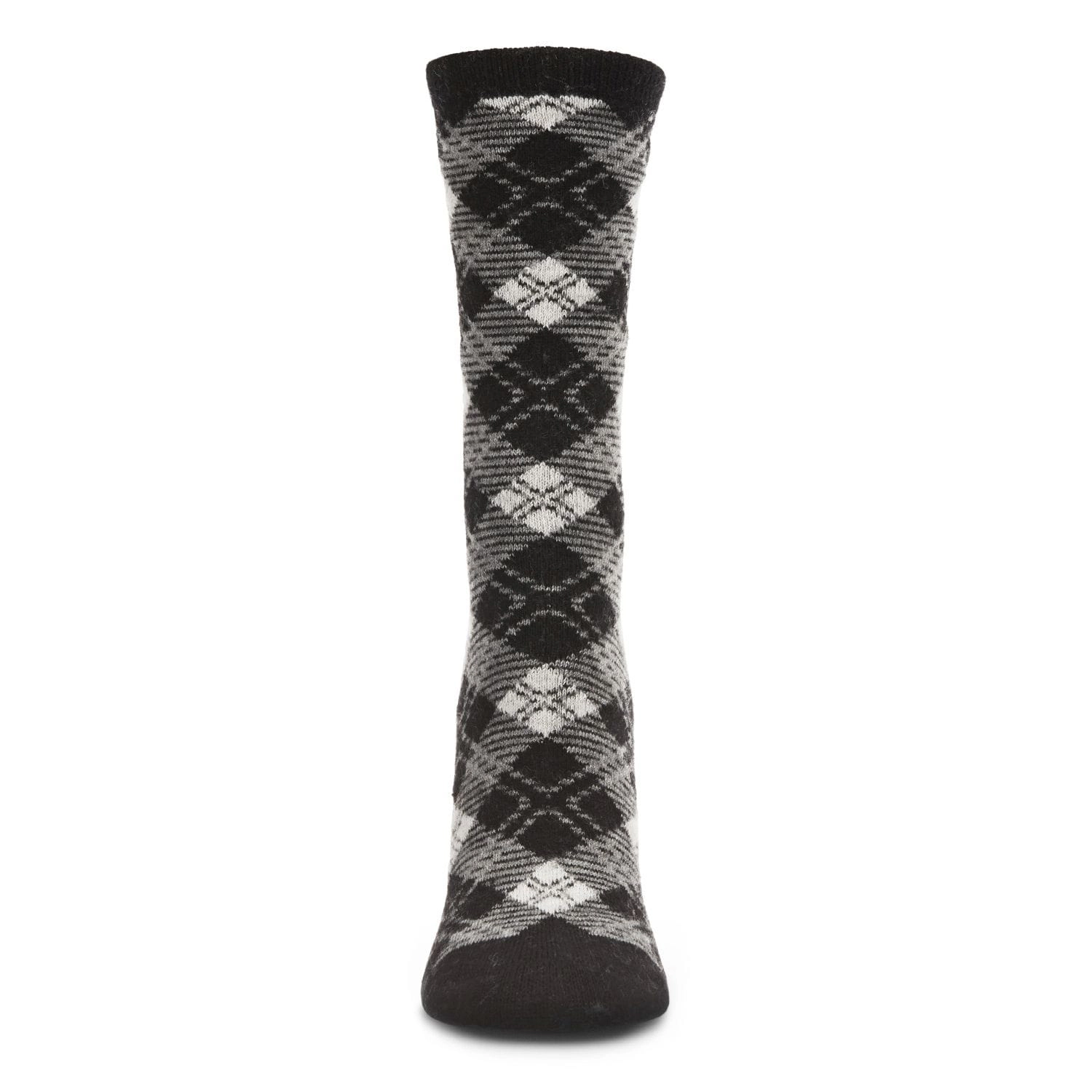 MeMoi Women's Classic Diamond Overlay Cashmere Blend Crew Socks