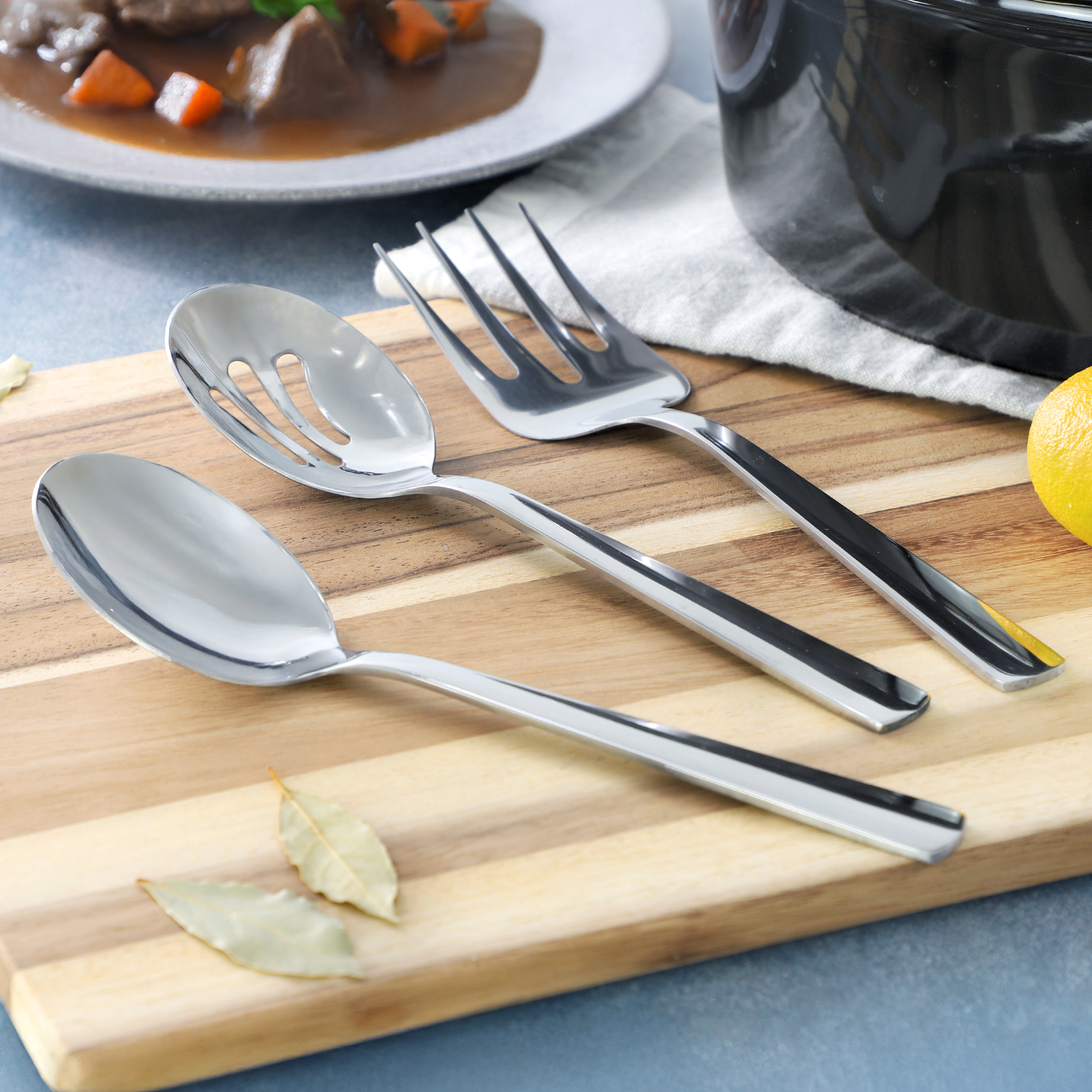 Oster Eastleigh 6 Piece Stainless Steel Hostess Set with Mirror Polish Finish