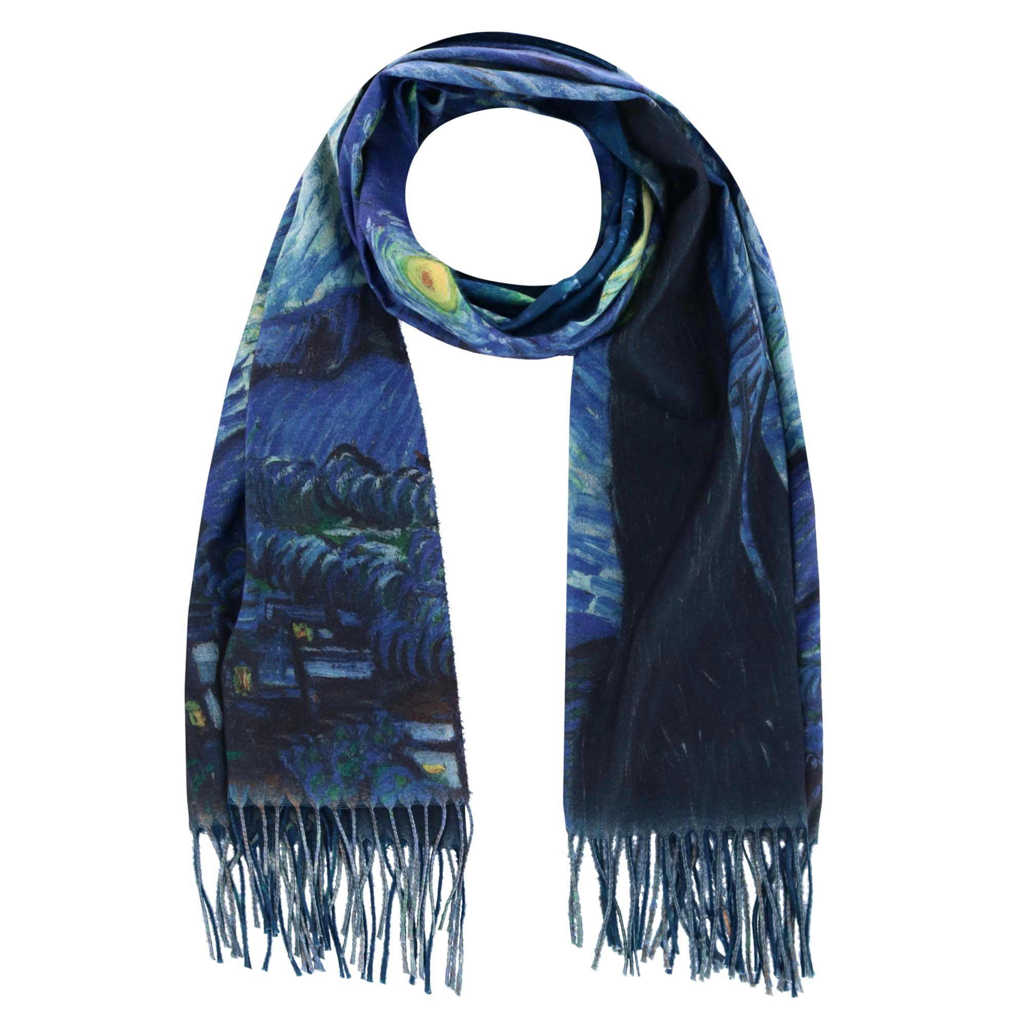 The Magic Scarf Company Women's Reversible Sueded Van Gogh Button Shawl