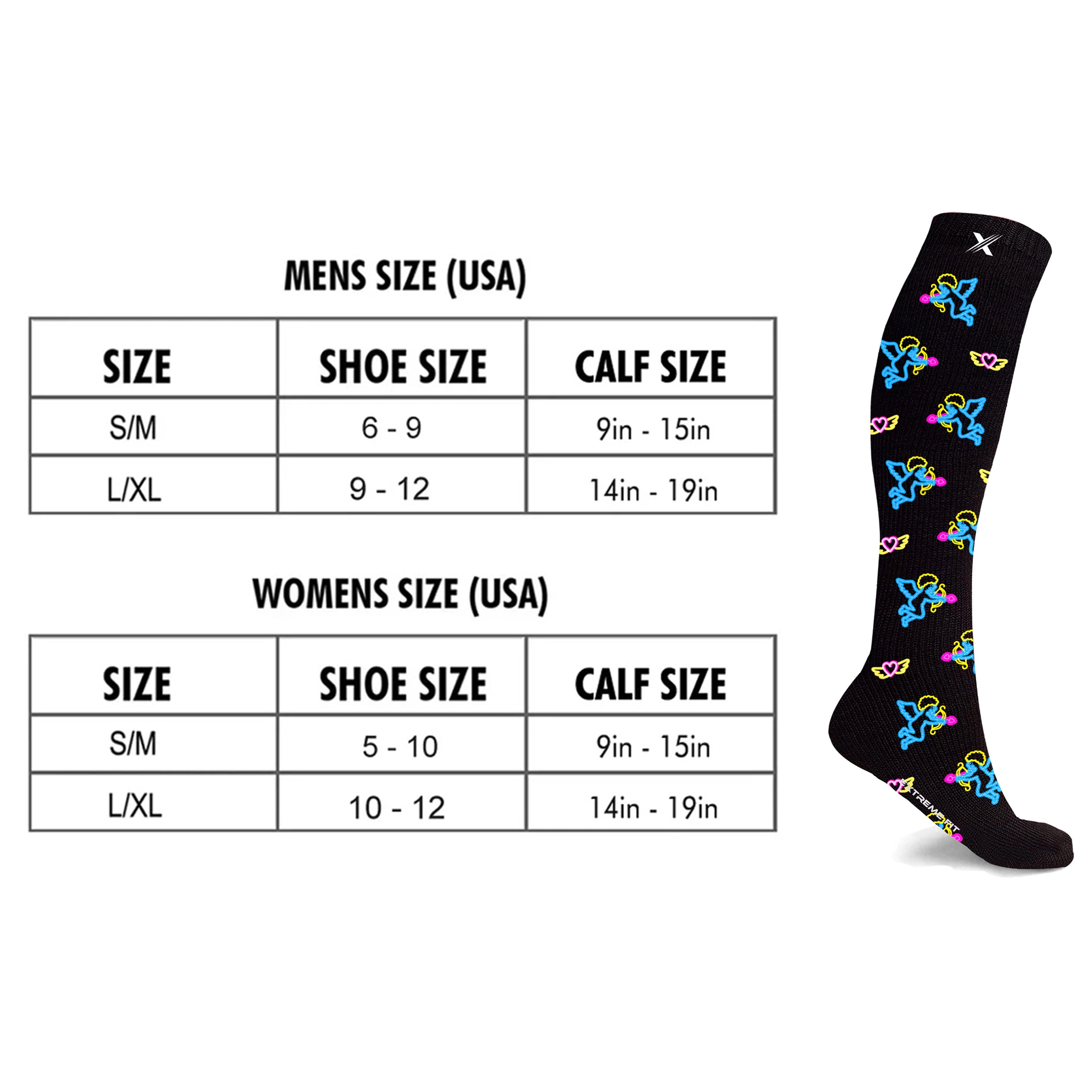 Extreme Fit Neon Everyday Wear Knee High Compression Socks - 3 Pair