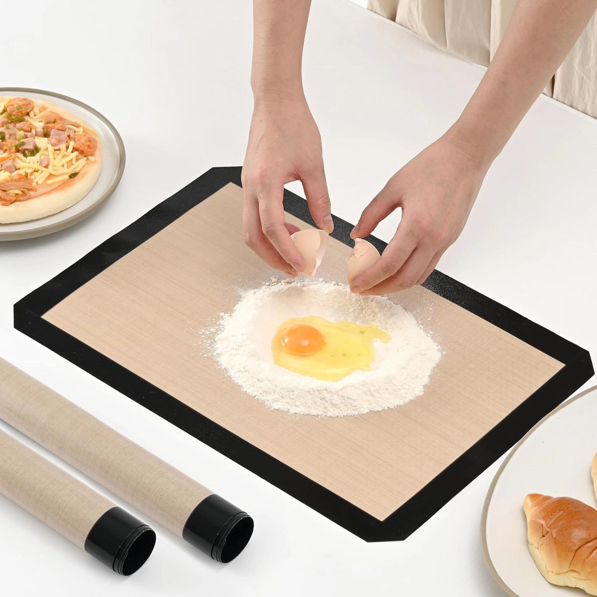 Stock Preferred Pack of 2 Reusable Nonstick Silicone Baking Mats 16.54x11.62 Inch
