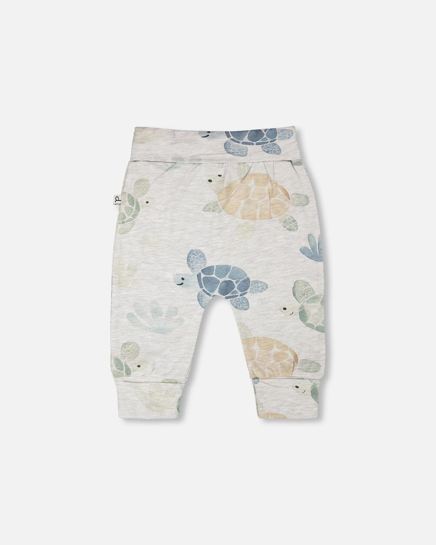 Deux par Deux Boys Organic Cotton Jersey Evolutive Pants Turtle Print