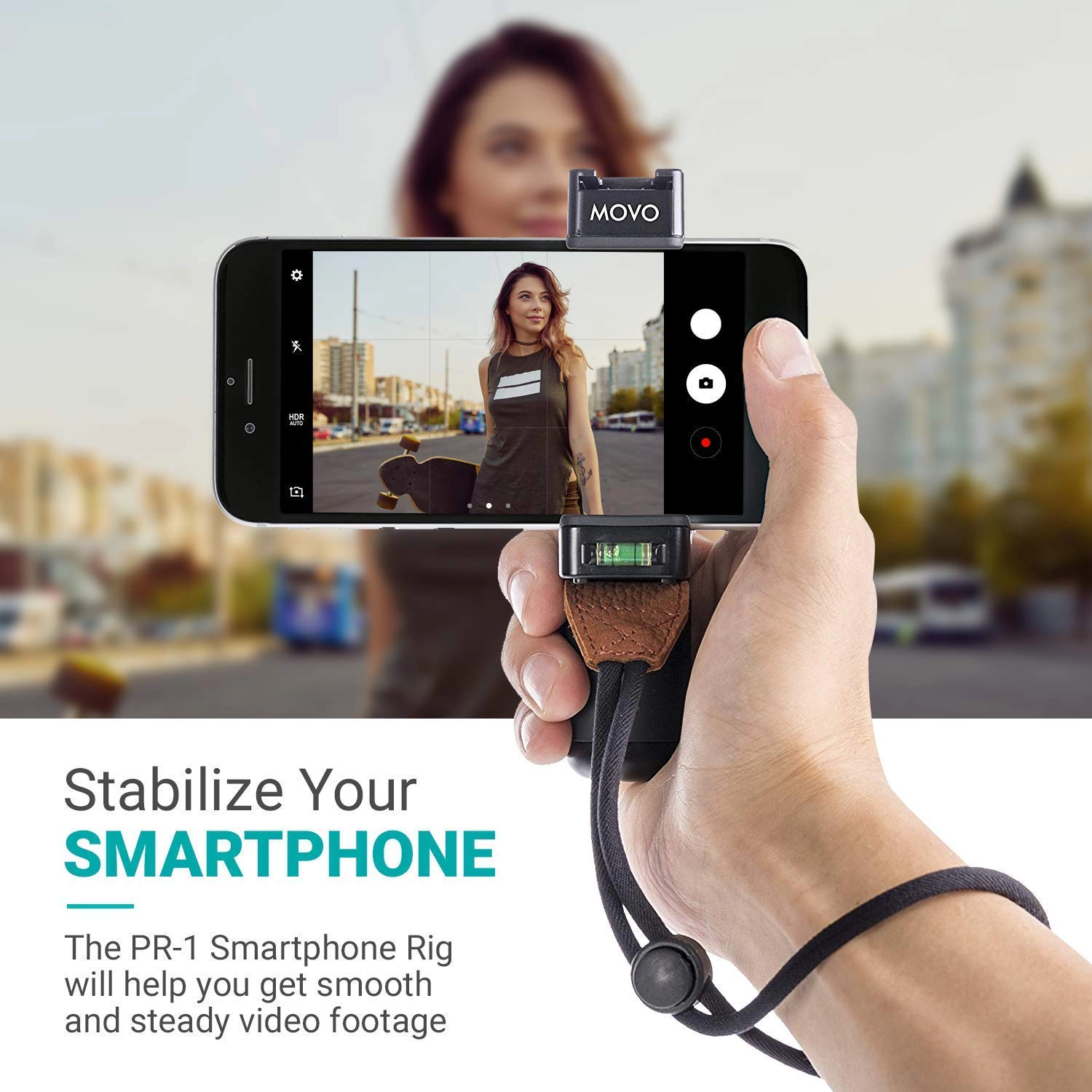 Movo PR-2-PM Smartphone Video Rig with Shotgun Microphone Grip Handle Wrist Strap for Smartphones