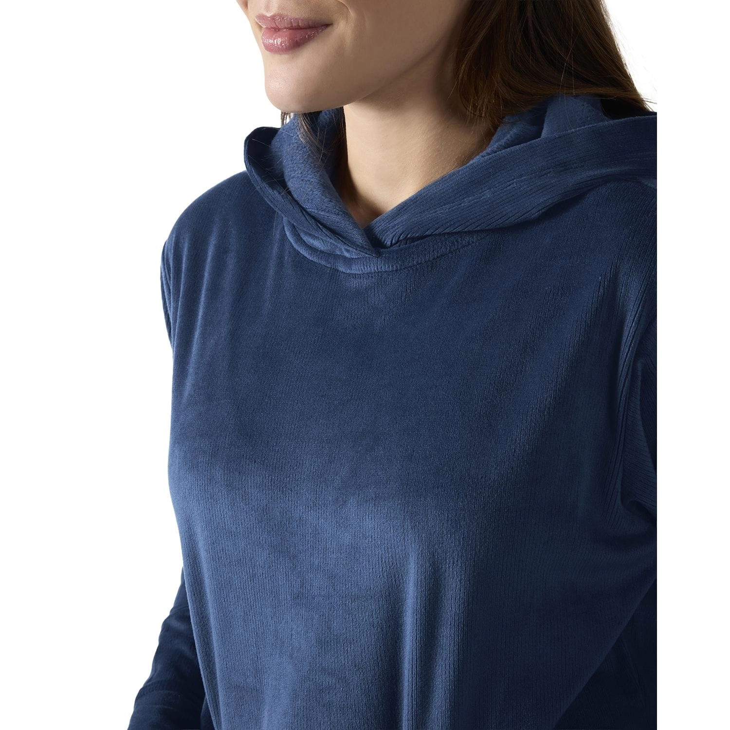 MeMoi Women's 2 Piece Plush Ribbed Velour Hooded Sweatshirt Set