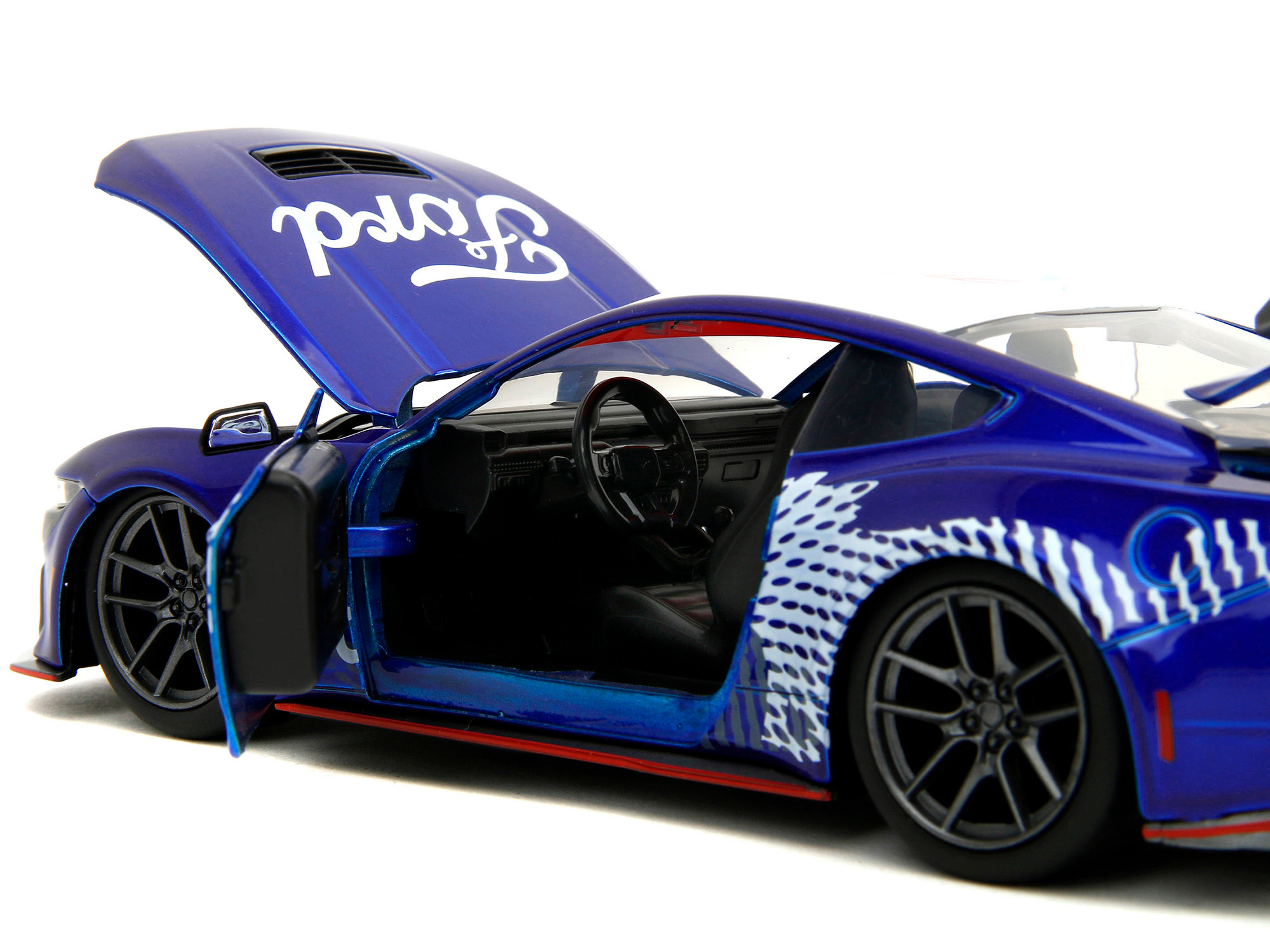 Jada 2024 Ford Mustang Dark Horse Candy Blue with White Top and "Mustang Horse Graphics" "Bigtime Muscle"